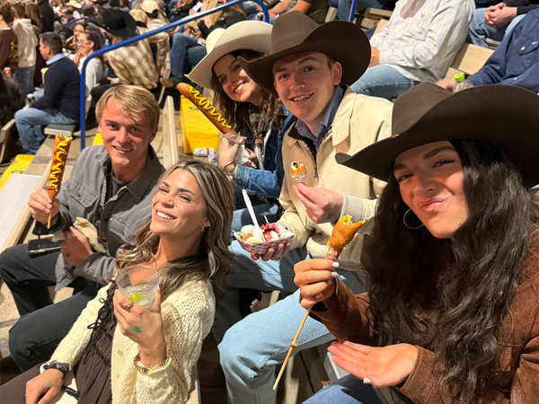 Group enjoying snacks at an event
