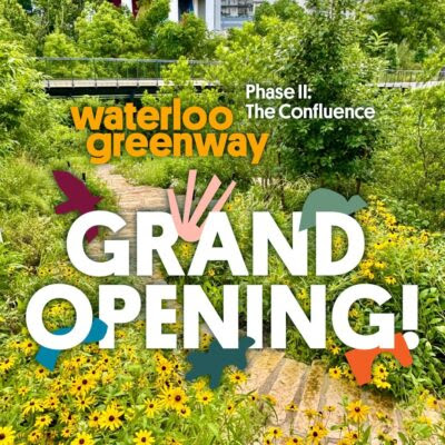 Rope Trix Waterloo Greenway Grand Opening garden pathway