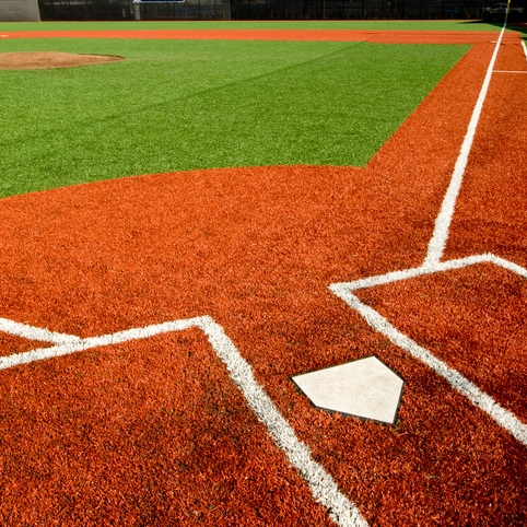 Baseball field home plate view