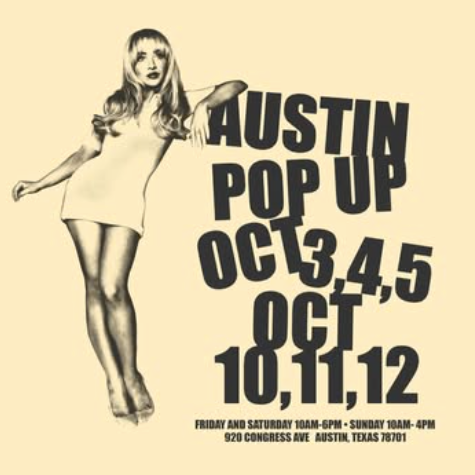 Austin Pop Up event dates in October